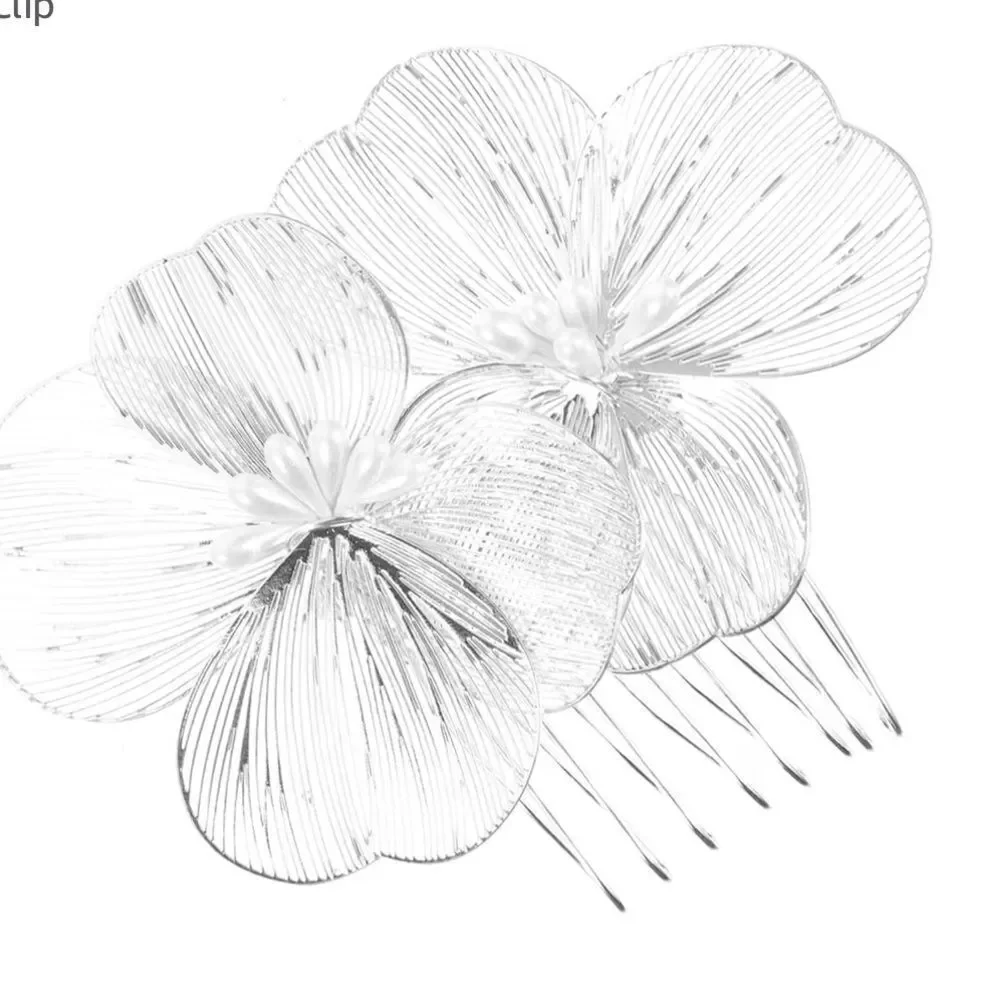 Silver Floral Beach Hair Comb Accessory New